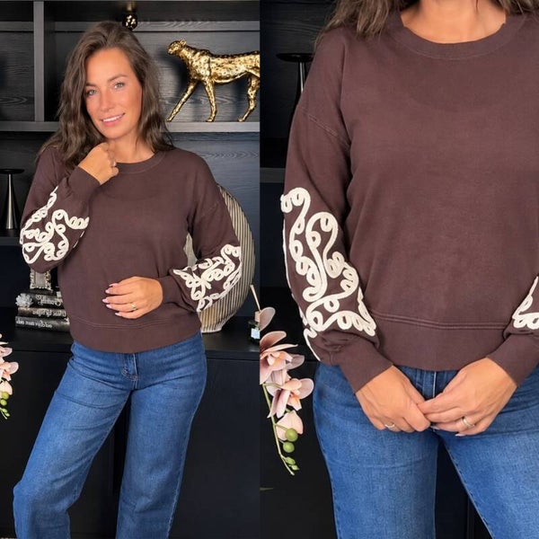 Sweater met statement mouwen
