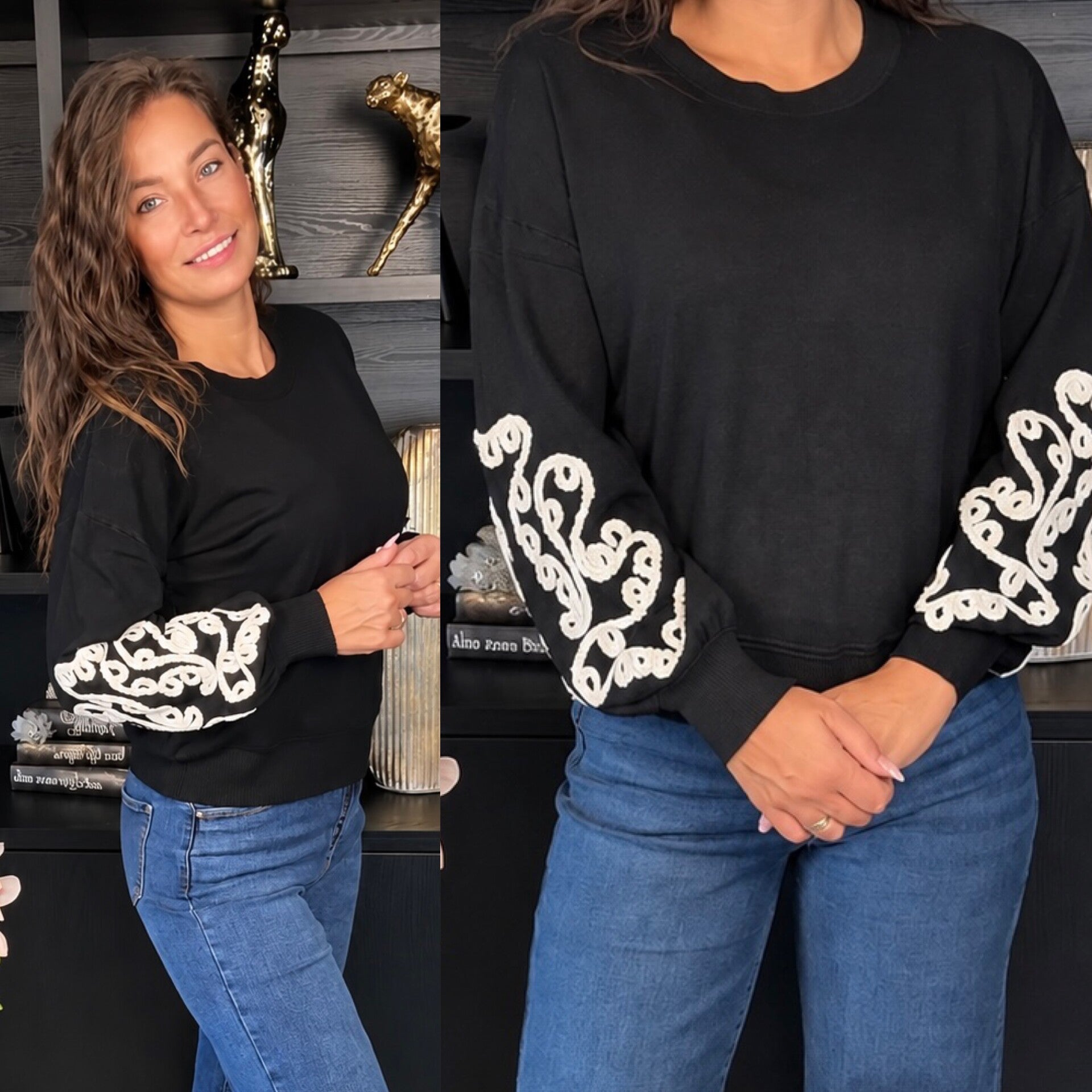 Sweater met statement mouwen