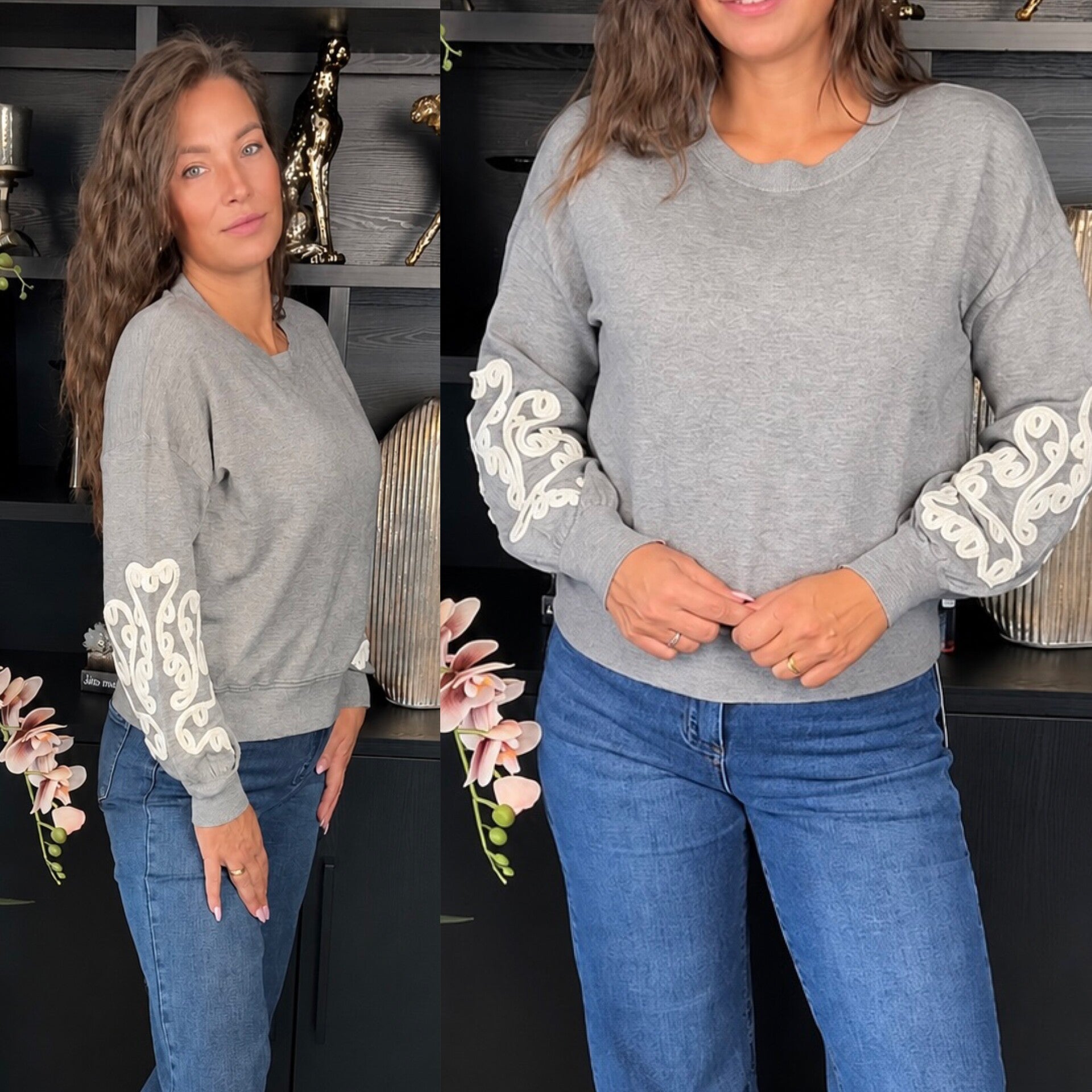 Sweater met statement mouwen