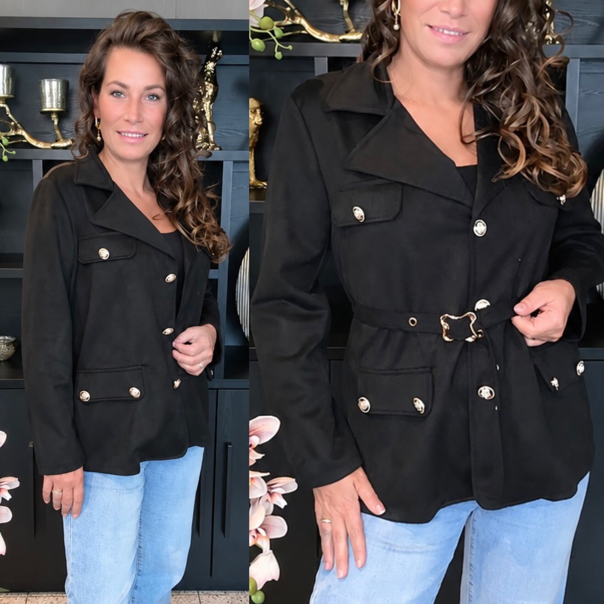 Suède look blazer/jast