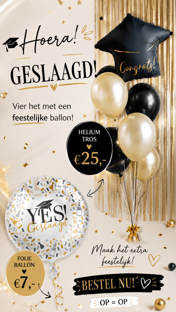 GESLAAGD ballonnen gift