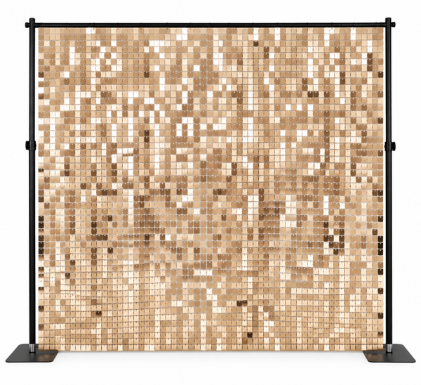 Shimmer wall - backdrop te huur per dag champagne gold