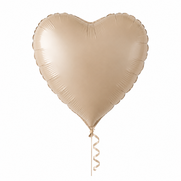 Hart folie ballon mat beige