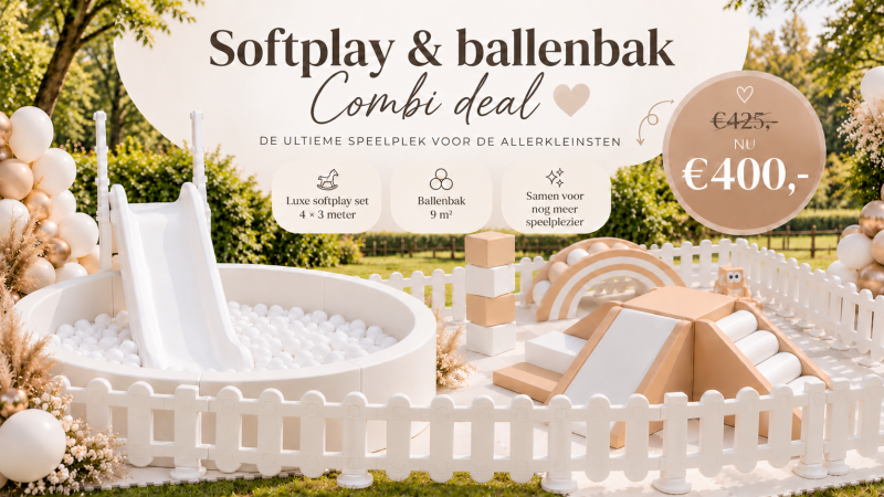 Softplay en ballenbak huren als combideal met 21 m² speelplezier