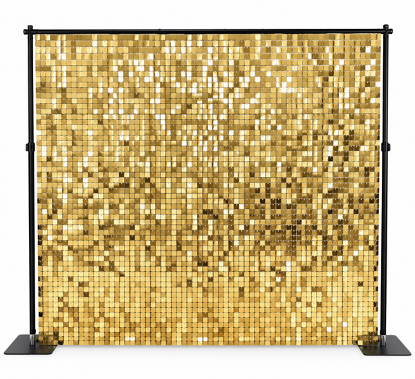 Shimmer wall - backdrop te huur per dag gold