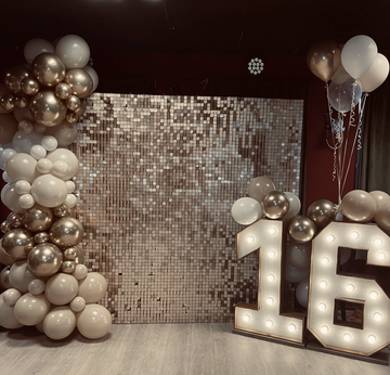 SHIMMER WALL - backdrop te huur per dag.