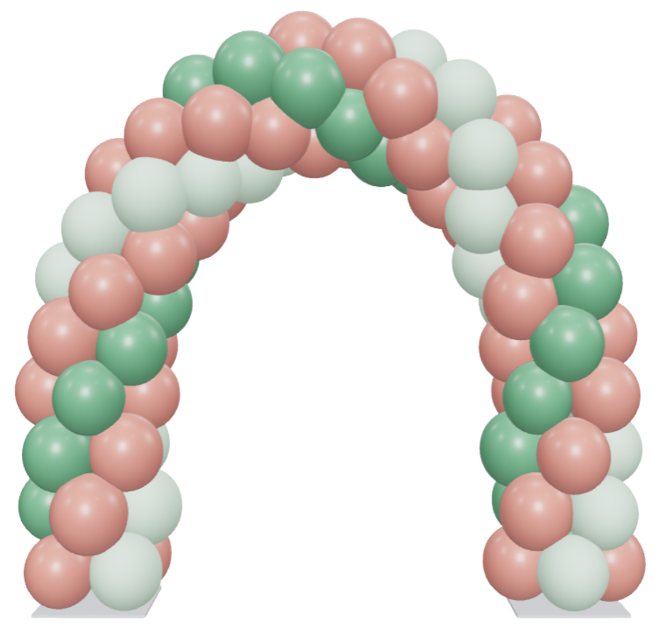 Ballonnenboog dubbele deur, 3 kleuren