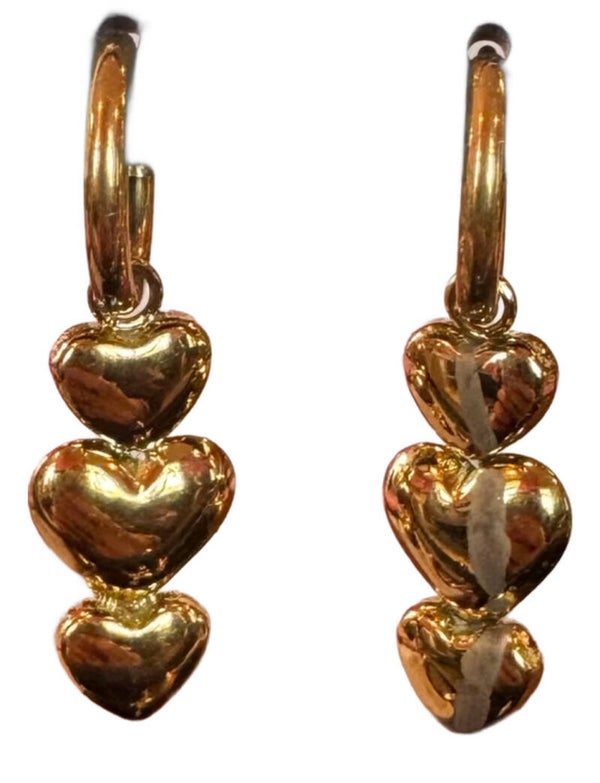 Oorbel triple heart