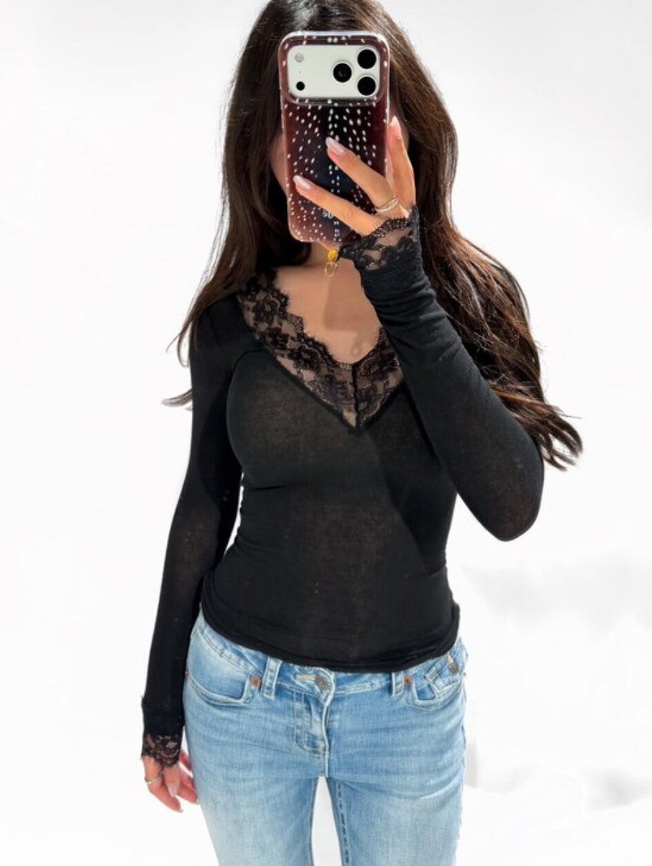 Cashmere top zwart