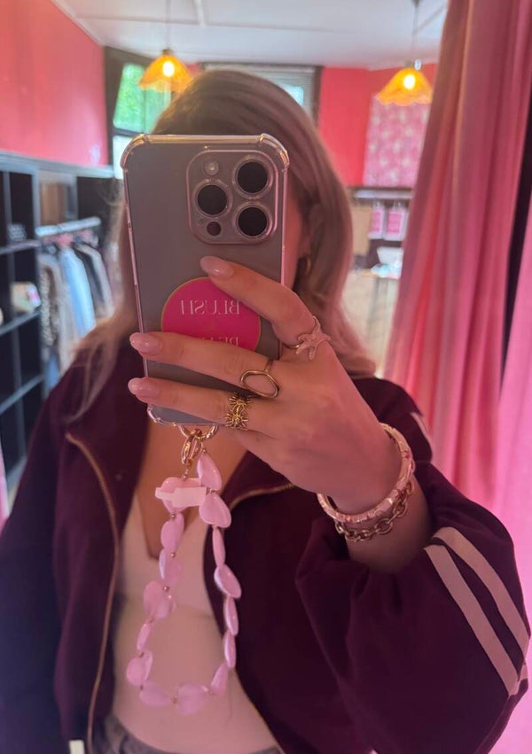 Telefoonkoord roze