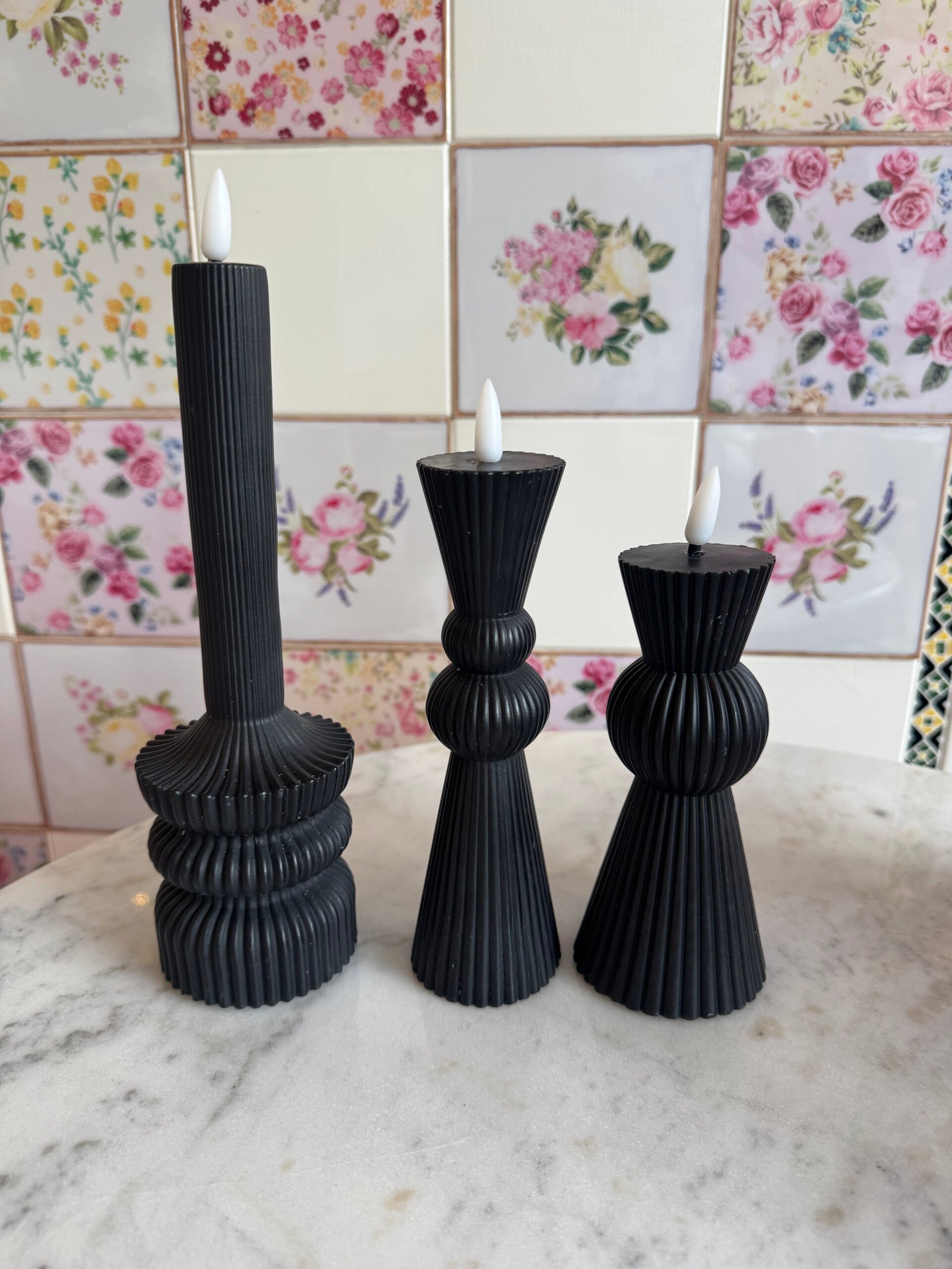 Wax led kaars zwart
