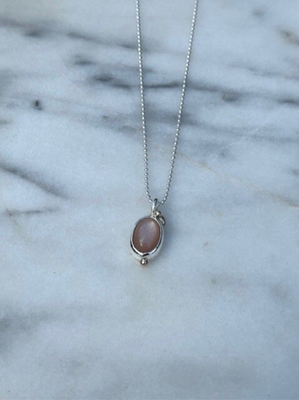 Fleurige Maansteen zilver gecombineerd