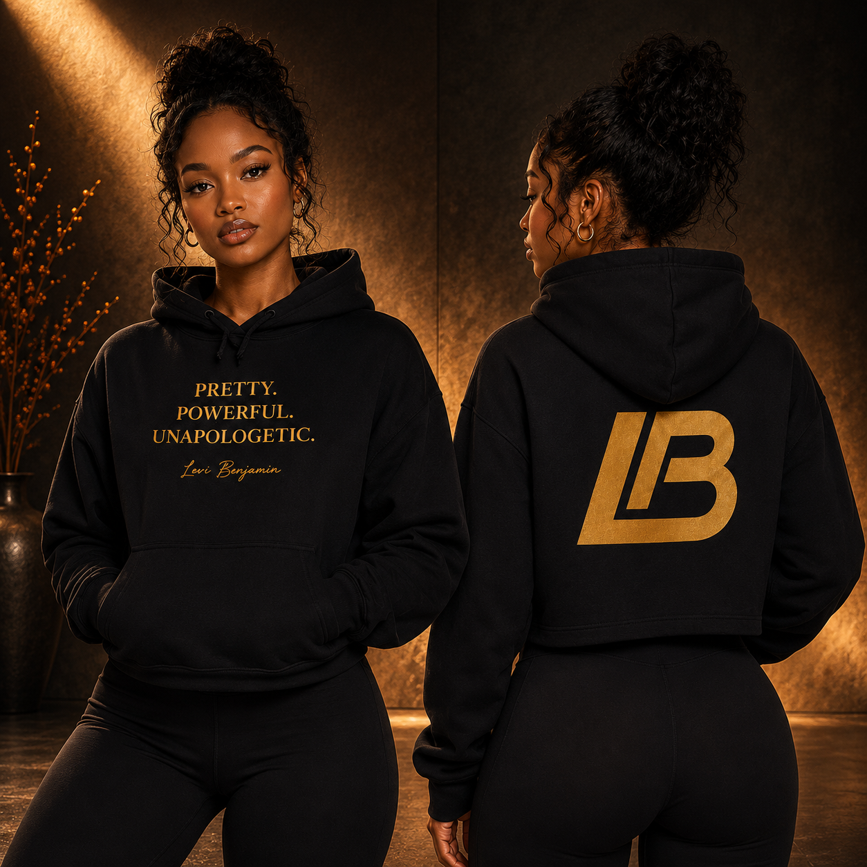 Pretty. Powerful. Unapologetic. Women's Crop Hoodie