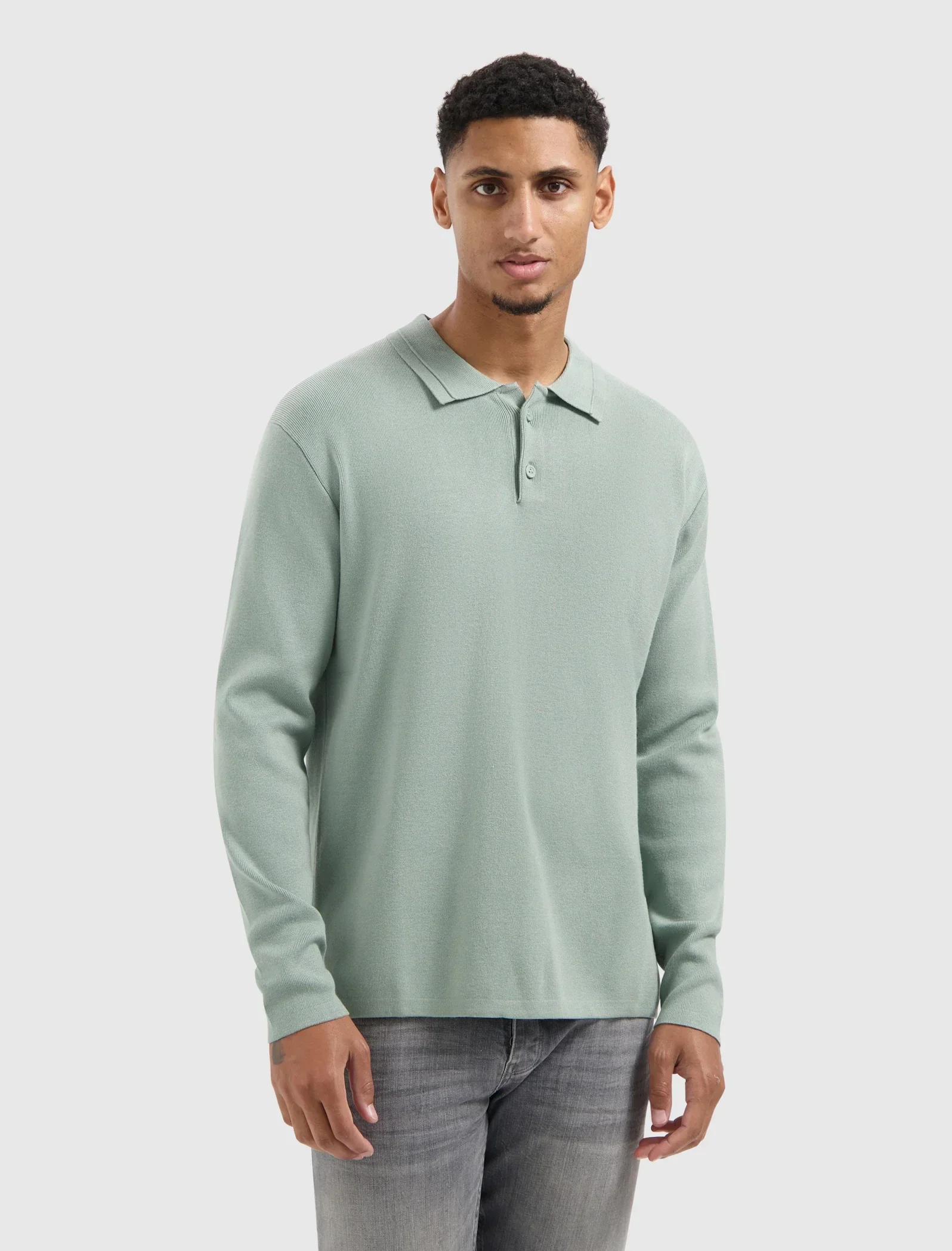 Pure Path Heavy Knit Polo | Army Green