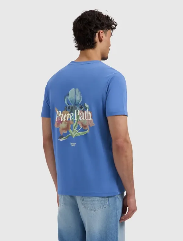Trio of Flowers Heren T-shirt Pure Path | Faded Cobalt