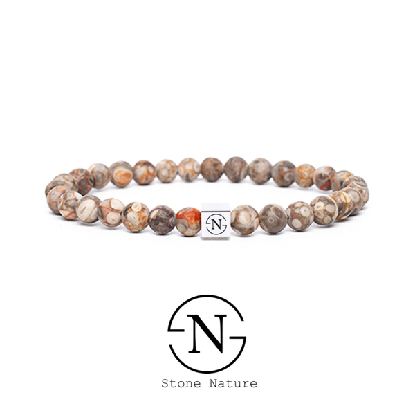 Medicinal Stone Natuursteen Heren Armband | Beige Mat