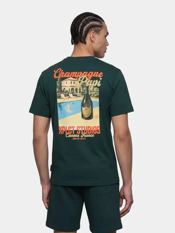 T-shirt Heren XPLCT Studios Champagne Tee | Groen
