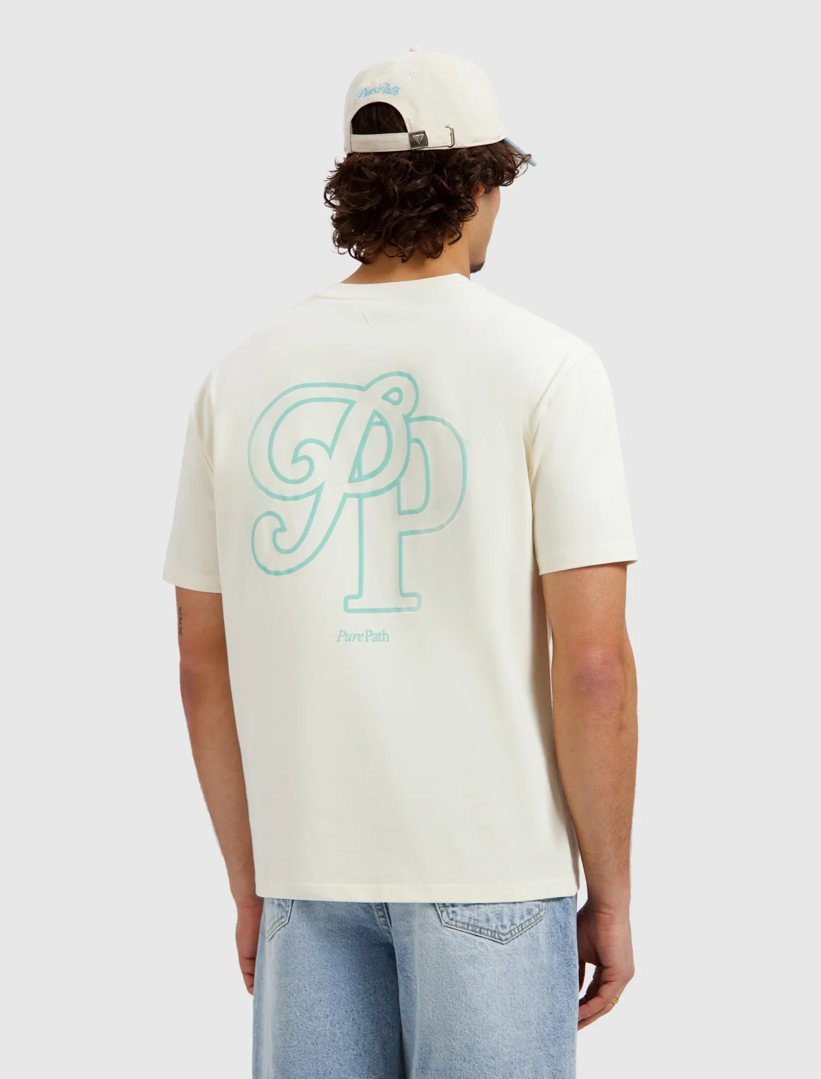 Pure Path Initials T-Shirt Heren | Ecru