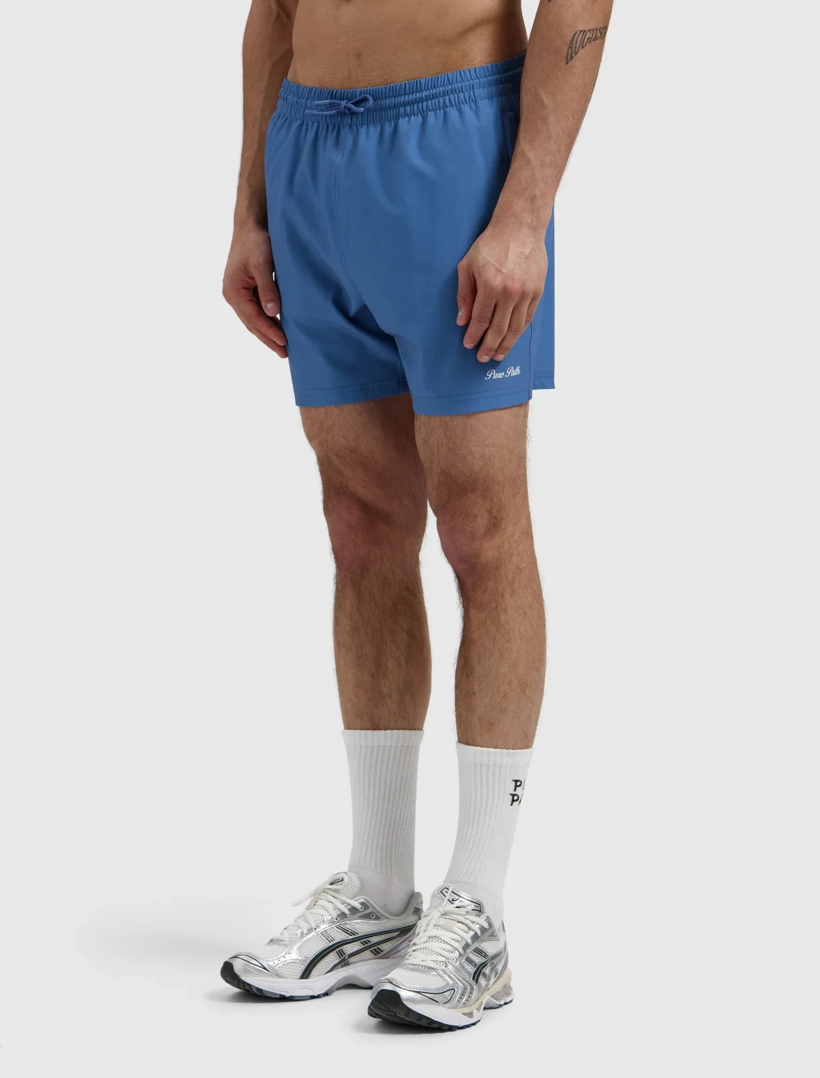 Pure Path Hybrid Logo Swim Shorts | Faded Cobalt