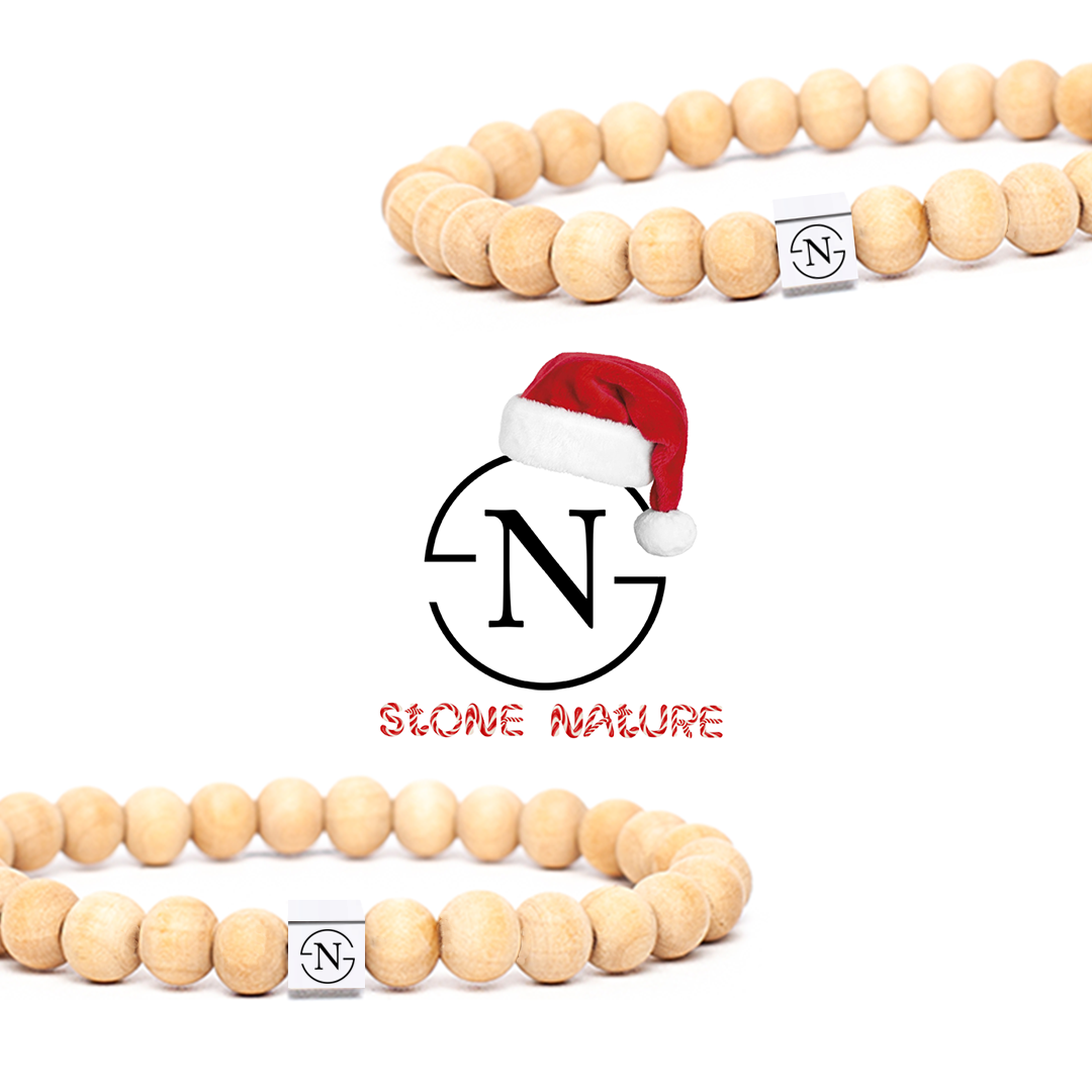Houten Heren Kralen Armband Stone Nature | Wood