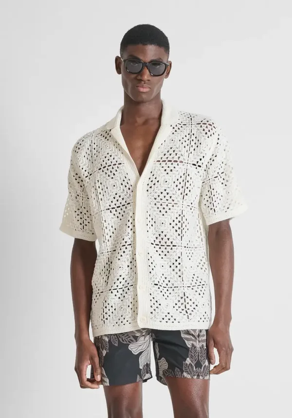 Knit Heren Polo Beach Wear Antony Morato | Wit