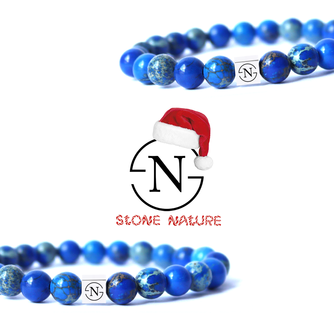 Sediment Natuursteen Armband 8mm | Kobalt Blauw