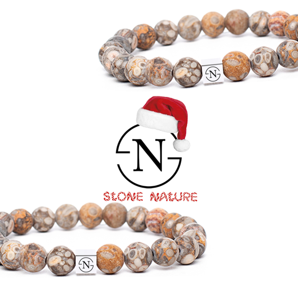 Maifan Natuursteen Heren Armband | Beige Mat