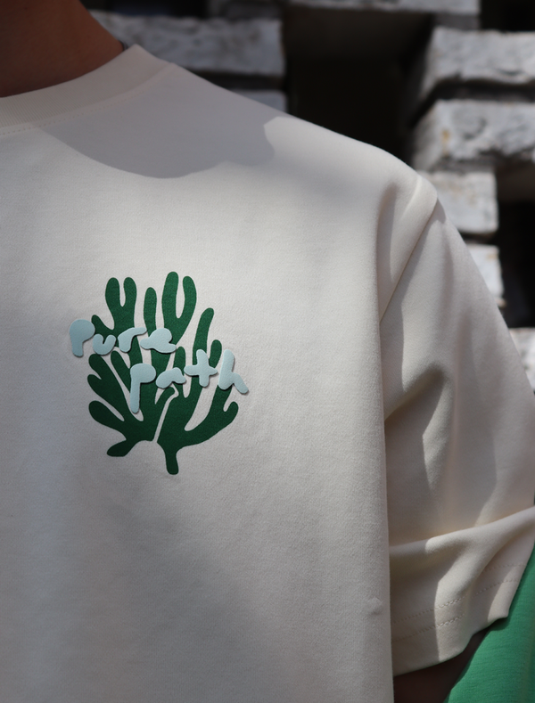 Pure Path Coral Reef Heren T-Shirt | Ecru