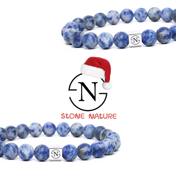 Sodaliet Natuursteen Heren Armband | Lichtblauw