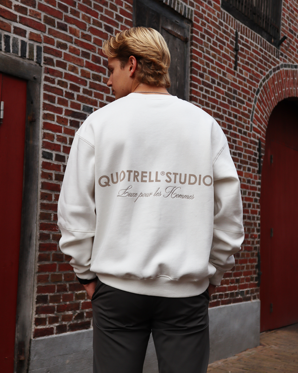 Quotrell Heren Sweater Studios Crewneck | Ecru