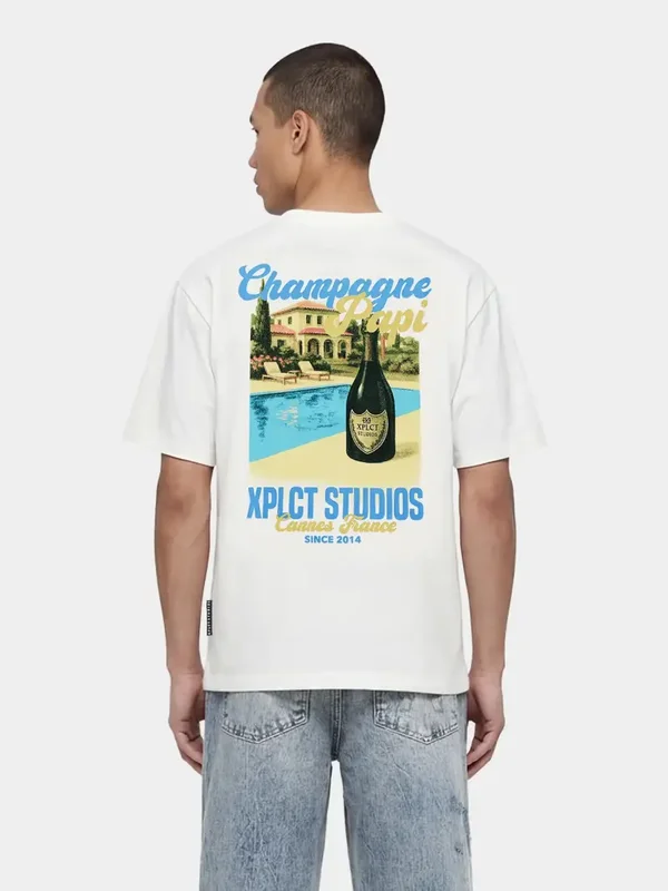 Heren T-Shirt XPLCT Studios Champagne | Wit