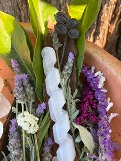 Selenite Spiral Wand