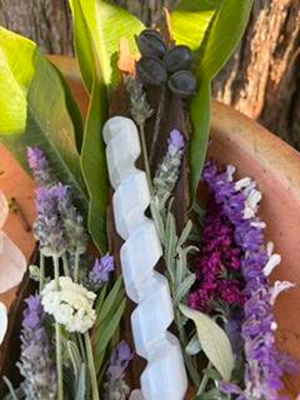 Selenite Spiral Wand