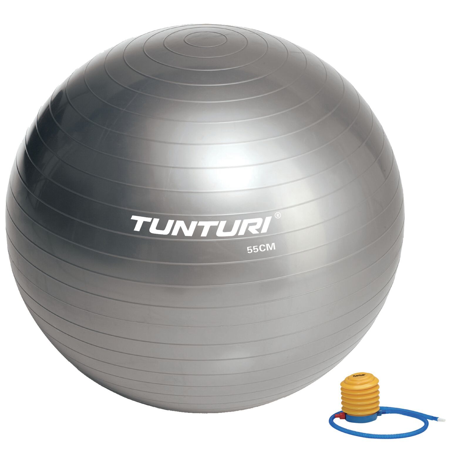 Tunturi fitnessbal 55 cm zilver