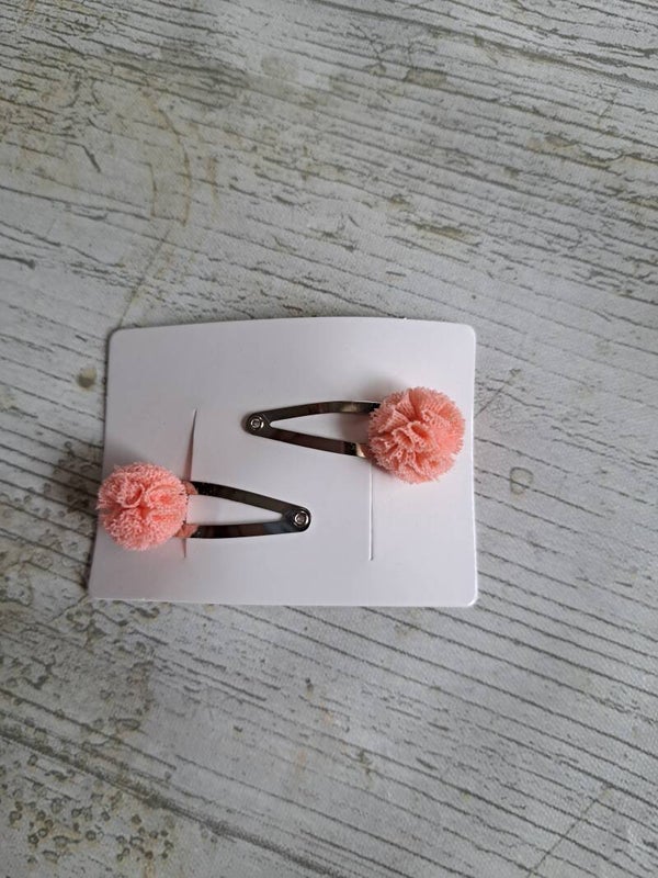 Haarknipjes met zalm kleur pompoentje