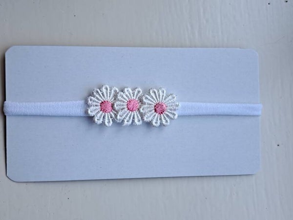 Nylon haarbandje met bloemetjes