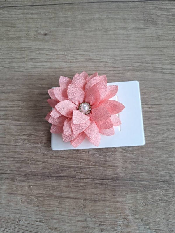 Alligator knip met oud roze bloemetje