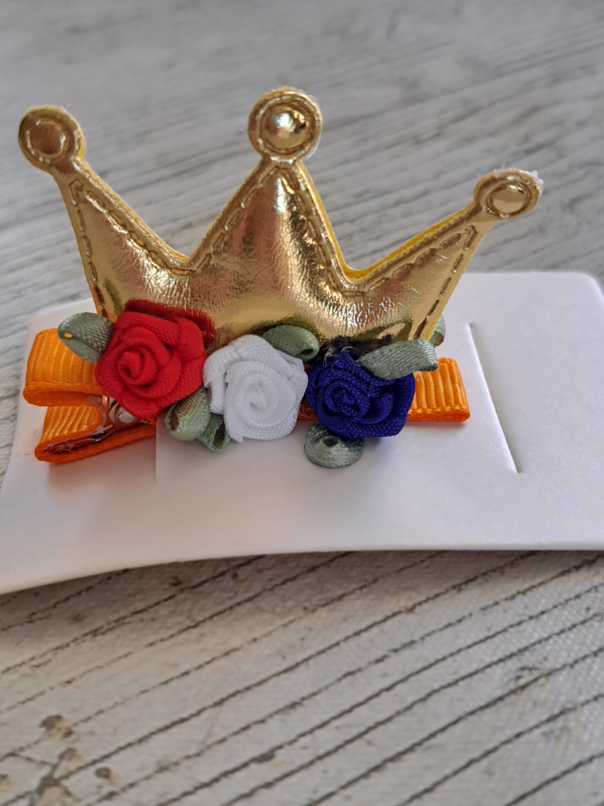 Haar alligator knip met kroon