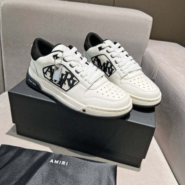 White and Black Amiri Tennis Shoes