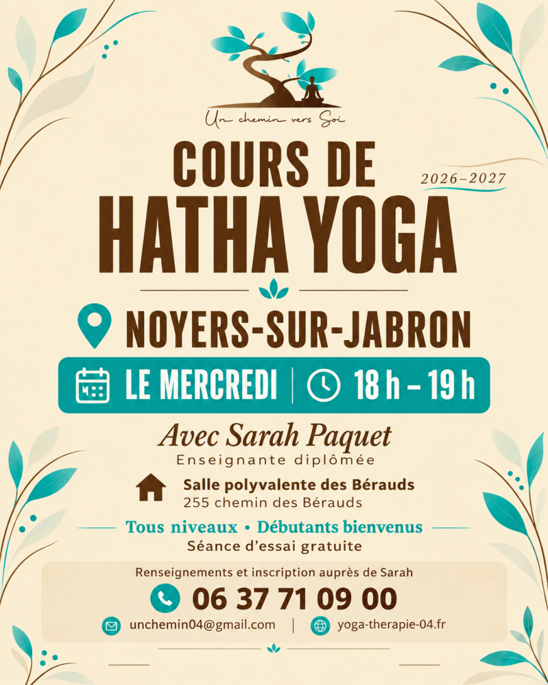 Cours de Hatha Yoga à Noyers-sur-Jabron avec Sarah Paquet