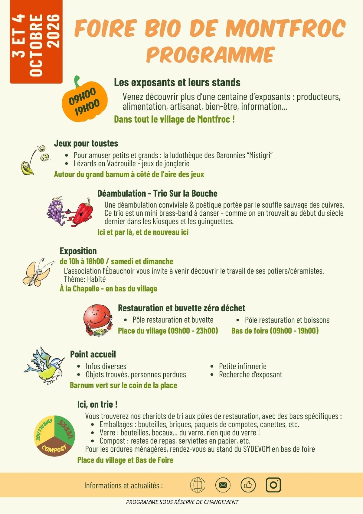 Programme de la Foire Bio de Montfroc 2026 - page 1