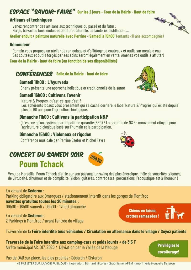 Programme de la Foire Bio de Montfroc 2026 - page 2