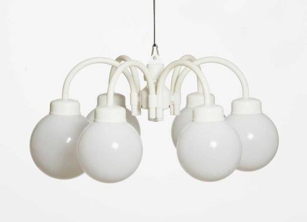 Parijse hanglamp wit 6 bollen