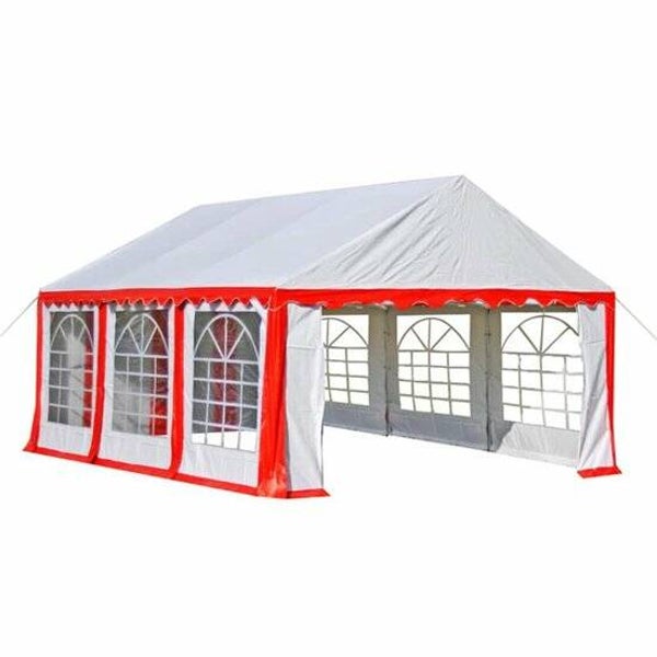 Partytent 3x6 mtr. rood wit