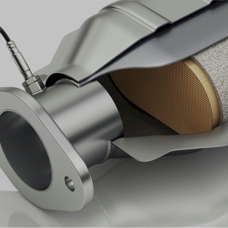 illustratie van doorsnede van een roetfilter