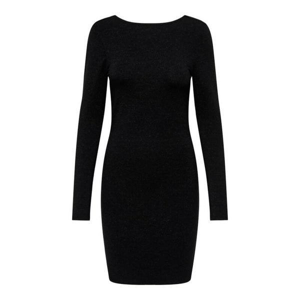 ONLY Onlroma L/S Round Back Dress Black GLITTER 15335088