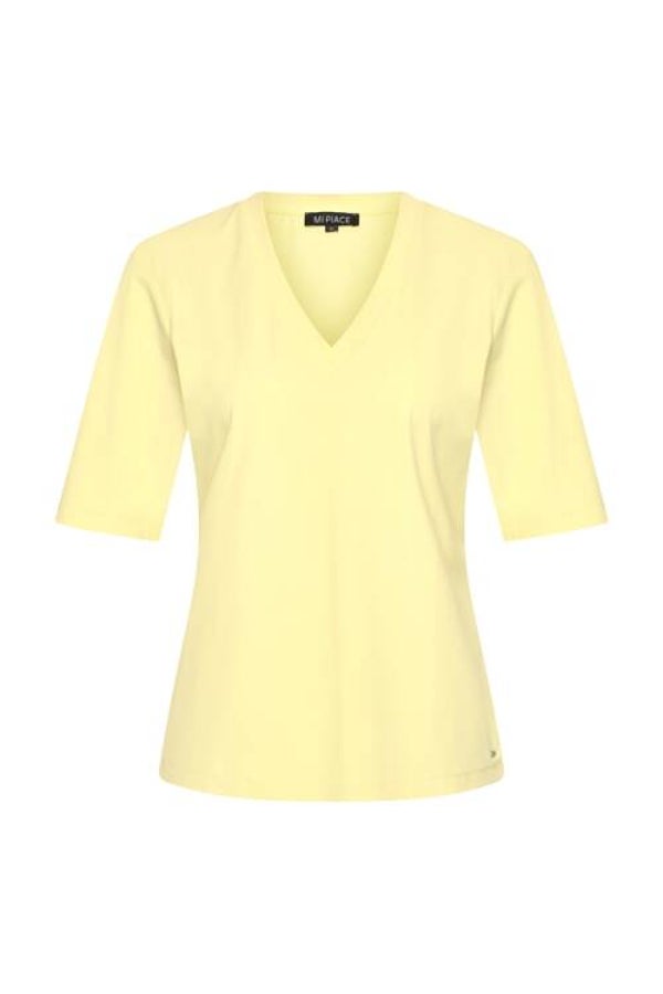 Mi Piace T Shirt V Neck – Lemon Yellow