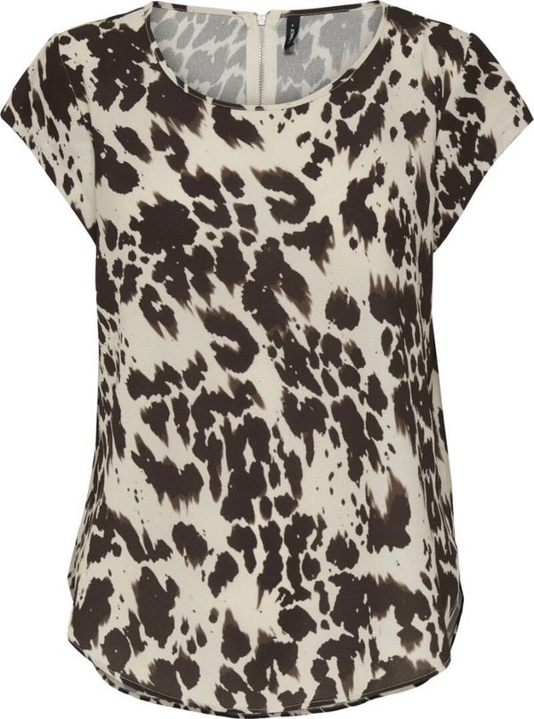 Only ONLVIC S/S AOP TOP NOOS WVN Black Splassed cow 15161116