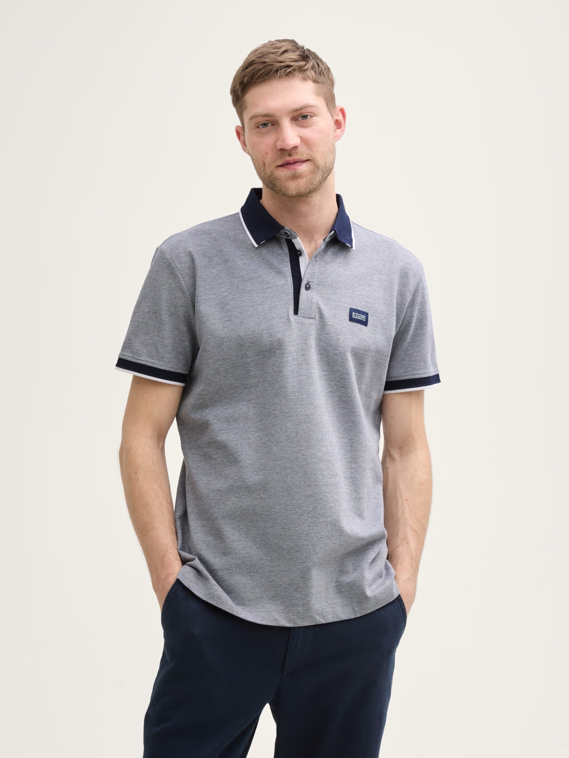 Tom Tailor Polo Navy withe two tone pique 24571 1045629