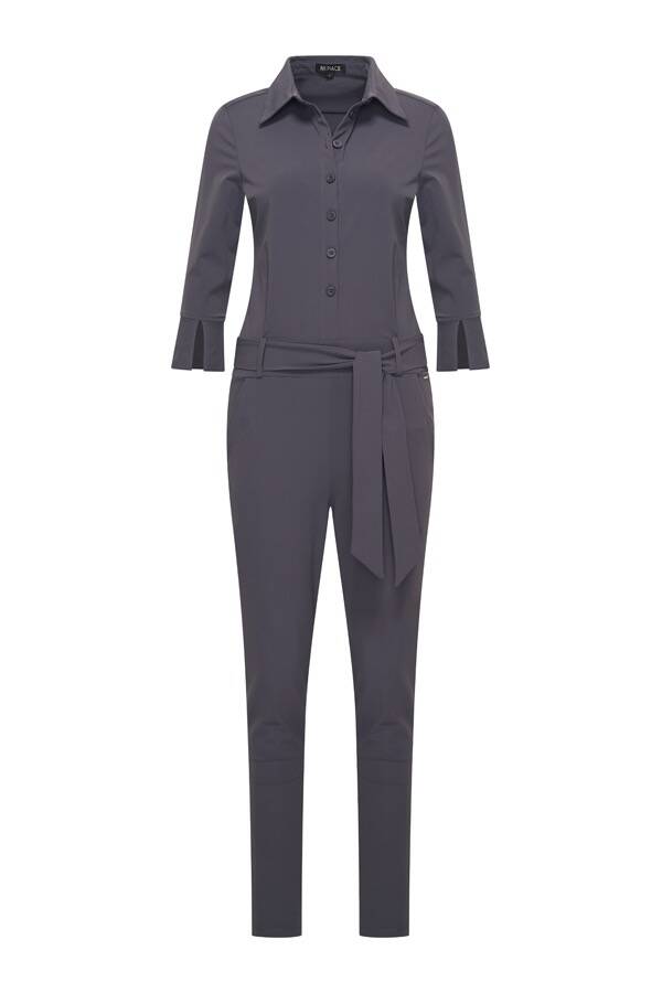 Mi Piace jumpsuit dames donker grijs – travelstof